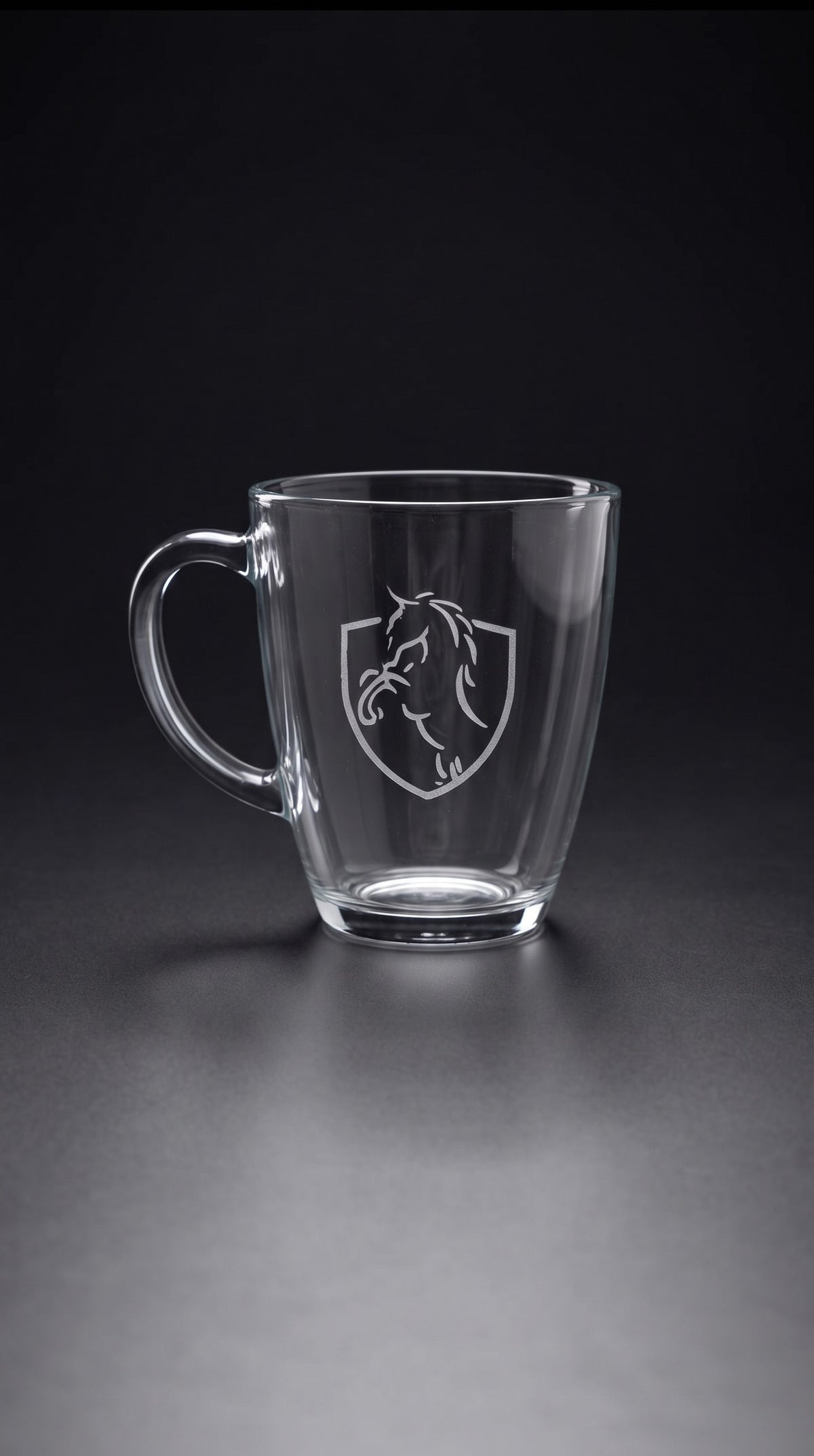 Veloura Etched Glass Mug