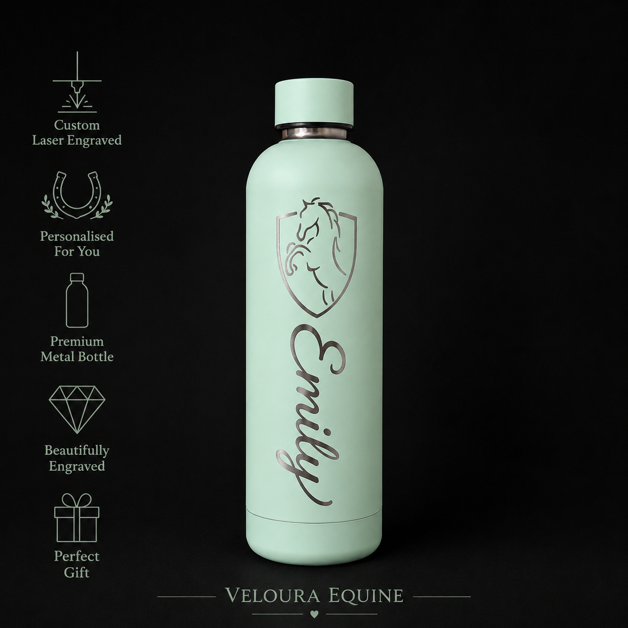 Veloura Custom Water Bottle - Single Engraving